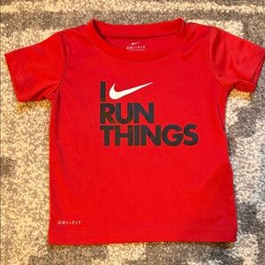 Nike Red Dri-FIT 'I Run Things' Short Sleeve Tee